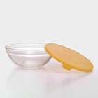 Салатники Доляна «Классика» с крышками, набор 5 шт.: 900/500/350/200/130 мл, стекло, жёлтые - Фото 4