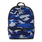 Рюкзак школьный на молнии "Милитари", трансформер, 2 отдела, 2 наружных кармана, чёрный/синий - Фото 1