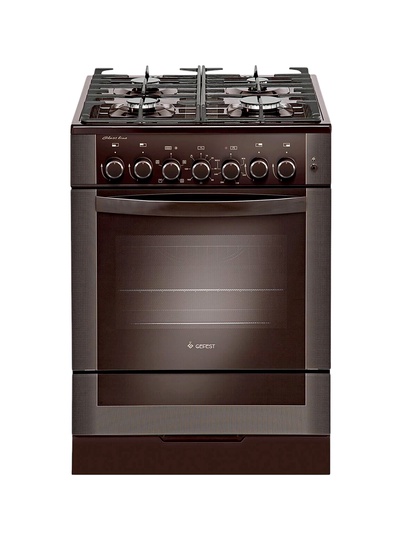 Плита Gefest 6502-02 0045, комбинированная, 4 конфорки, 55 л, электрическая духовка, коричневая