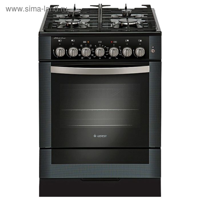 Плита комбинированная Gefest 6502-03 0029, газовая, 4 конфорки, 55 л, электрическая духовка, чёрная