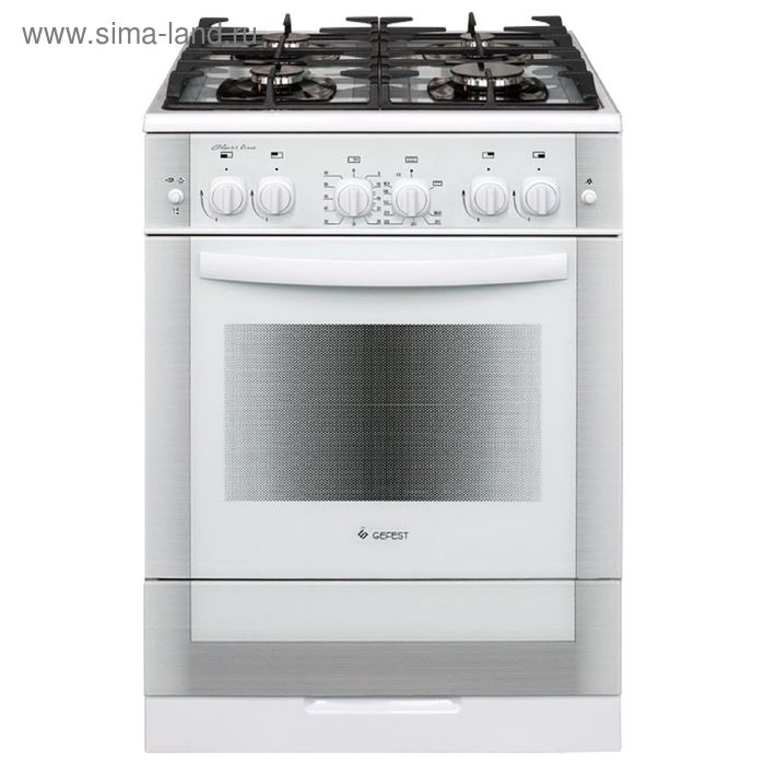 Плита Gefest 6500-02 0042, газовая, 4 конфорки, 52 л, газовая духовка, белая
