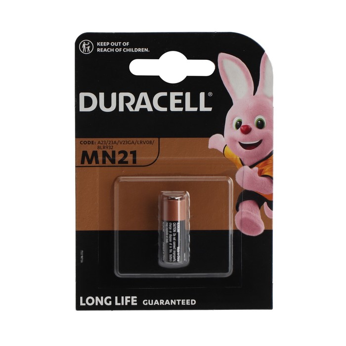 Батарейка алкалиновая Duracell Basic, MN21 (A23, V23GA, 3LR50)-1BL, 12В, блистер, 1 шт. - Фото 1