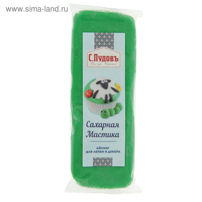 Сахарная мастика зеленая 100 г С.Пудовъ - Фото 1