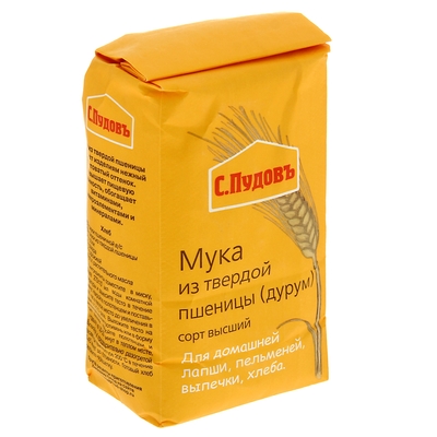 Мука «С. Пудовъ», из твердой пшеницы в/с (крупка), 500 г