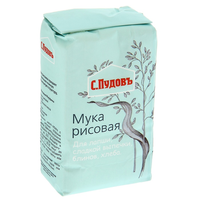 Мука «С. Пудовъ», рисовая 500 г - Фото 1