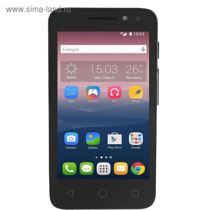 Смартфон Alcatel OT4034D PIXI 4 Volcano Black 2sim - Фото 1