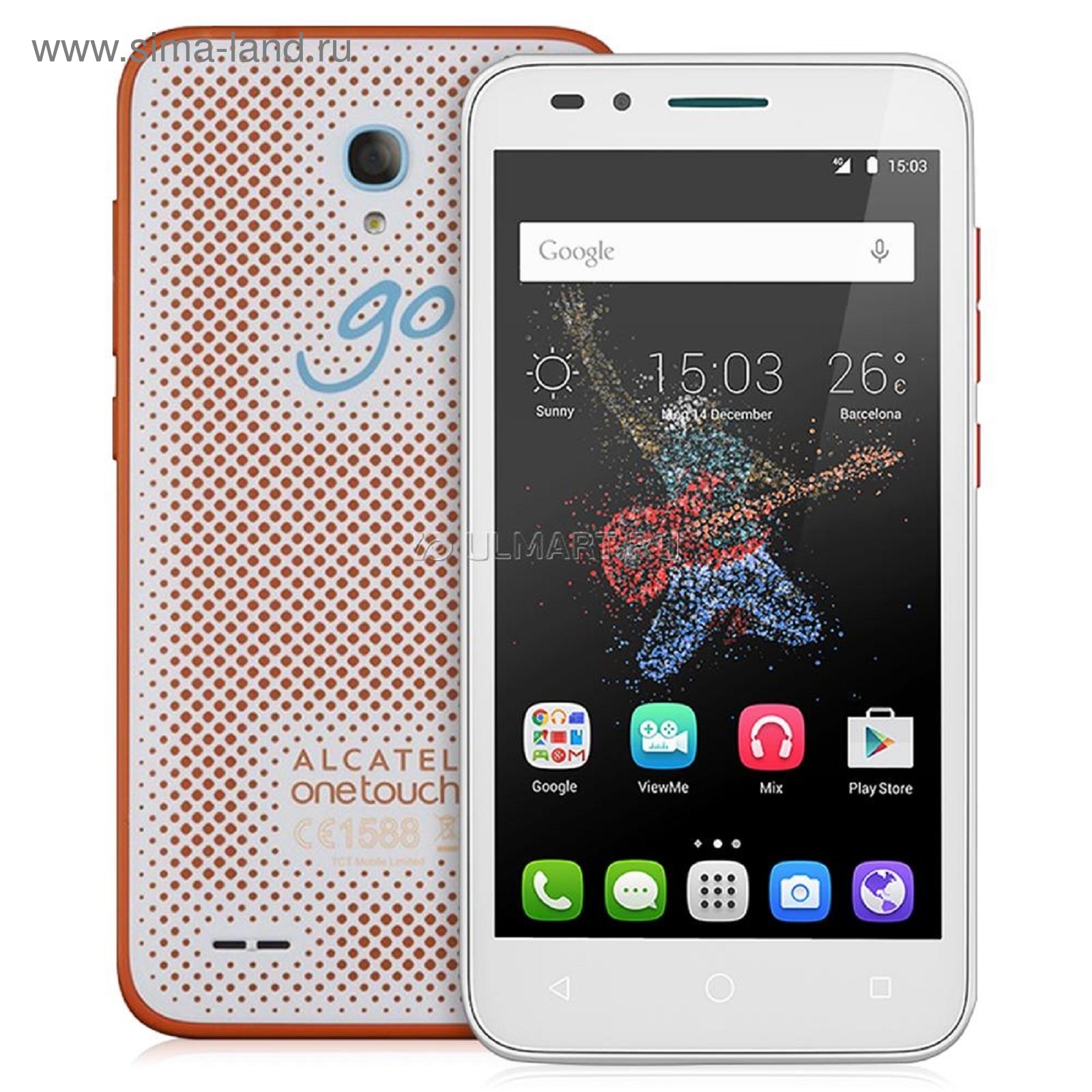 Смартфон Alcatel 7048X GO PLAY White/Orange+White, бело-оранжевый (1548762)  - Купить по цене от 6 227.10 руб. | Интернет магазин SIMA-LAND.RU