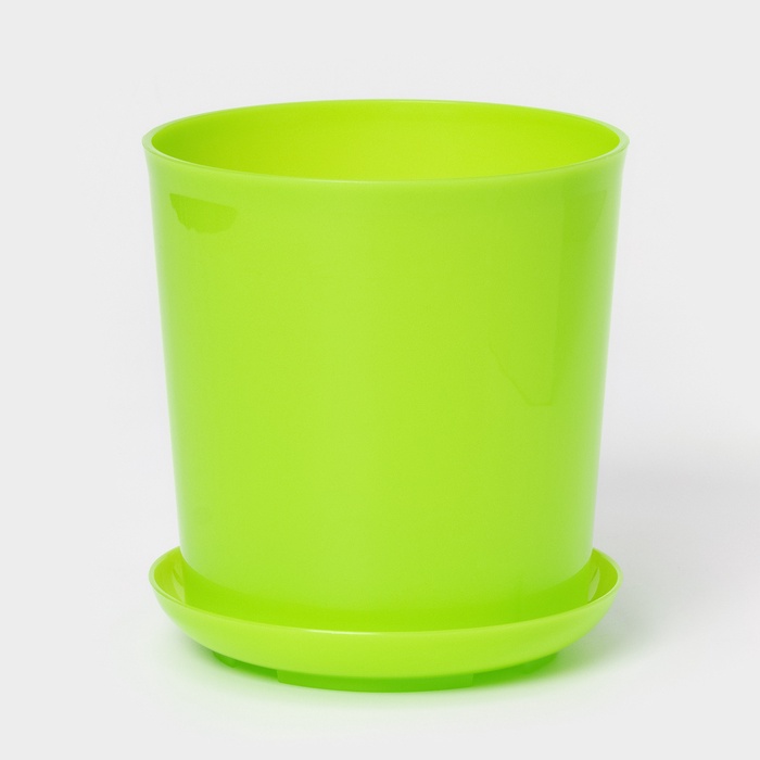 Горшок для орхидей с поддоном Доляна, 1,6 л, пластиковый, цвет зелёный - Фото 1