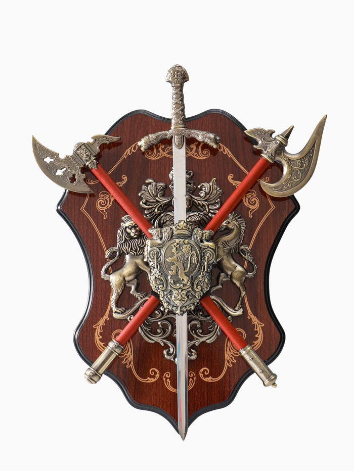 Панно на стену «Геральдика. Герб со львом», декор настенный, щит декоративный - Фото 1