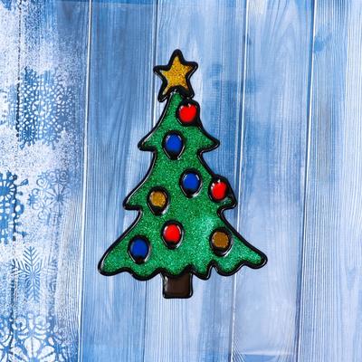 Наклейка на стекло «Новогодняя ёлка», 11.5×14 см