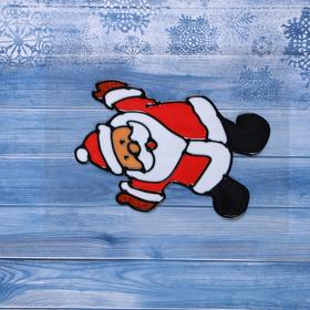 Наклейка на стекло "Дед Мороз счастливчик" 10х13 см