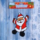 Наклейка на стекло "Дед Мороз счастливчик" 10х13 см - Фото 3