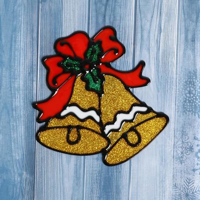 Наклейка на стекло «Два колокольчика с лентой», набор - 14 шт., 18.5×18.5 см