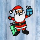 Наклейка на стекло "Дед Мороз и два подарка" 12х14,5 см - фото 297801787
