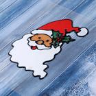 Наклейка на стекло "Дед Мороз в колпаке с остролистом" 10,5х14 см - Фото 2