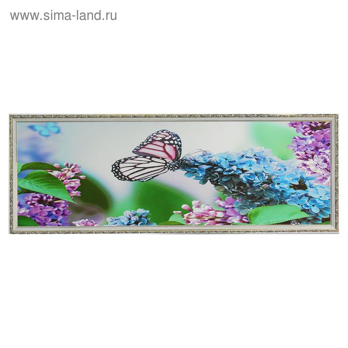 Картина "Бабочка на цветке"  50*150 см - Фото 1
