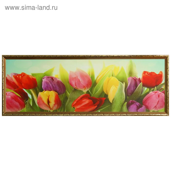 Картина "Тюльпаны"  50*150 см - Фото 1