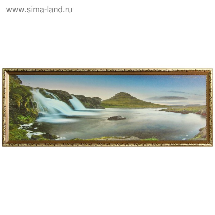Картина "Водопады" 47*127 см рамка микс - Фото 1