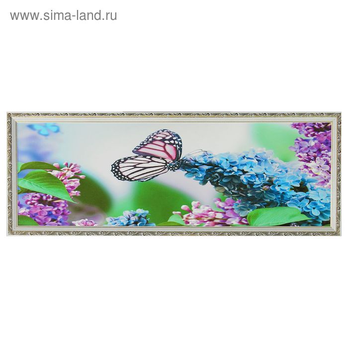 Картина "Бабочка на цветке" 47*127 см рамка МИКС - Фото 1