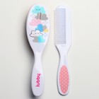 Расчёска детская, массажная щётка с натуральной щетиной для волос в наборе «Малыши и малышки», от 0 мес. - Фото 8