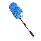 Щётка TORSO для удаления пыли, 72 см, микрофибра, телескопическая ручка, синяя - фото 8285645