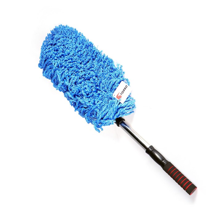 Щётка TORSO для удаления пыли, 72 см, микрофибра, телескопическая ручка, синяя