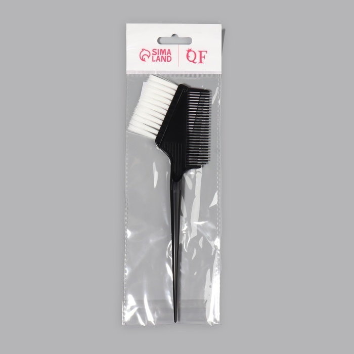 Расчёска - кисть для окрашивания, 20,5 × 7 см, цвет чёрный - фото 1898021726