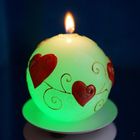Свеча мигающая "Перламутровый шар с сердечками" - Фото 4