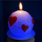 Свеча мигающая "Перламутровый шар с сердечками" - Фото 5