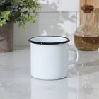 Кружка эмалированная, 400 мл, белая - Фото 1