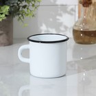 Кружка эмалированная, 400 мл, белая - Фото 3