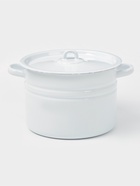 Кастрюля эмалированная, 8 л, d=25.5 см, с крышкой, без деколи, белая - Фото 1