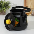 Чайник эмалированный, 3,5 л, цвет чёрный, рисунок МИКС - Фото 2