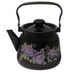 Чайник эмалированный, 3,5 л, цвет чёрный, рисунок МИКС - Фото 6