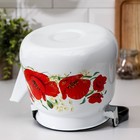 Чайник эмалированный «Маки», 3.5 л, цвет белый - Фото 4