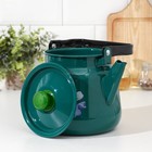 Чайник эмалированный, 3,5 л, с декором МИКС, цвет бирюзовый - Фото 2