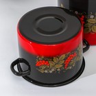 Набор эмалированных кастрюль «Рябинка», 2 шт.: 3.5 л, 5.5 л, чёрный, красный - Фото 3