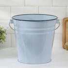 Ведро эмалированное, 12 л, голубое - Фото 2