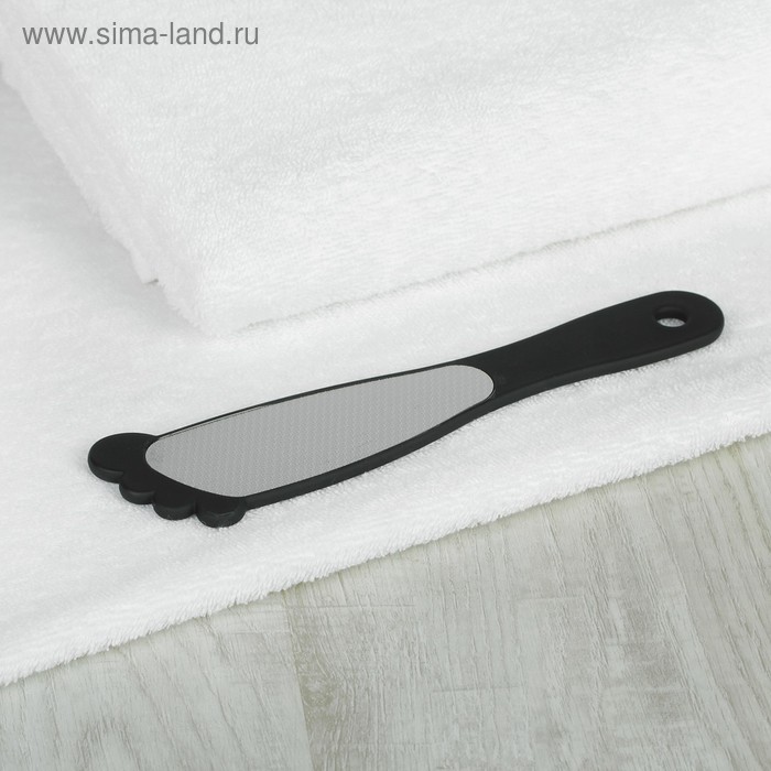 Тёрка для ног «Ступня», лазерная, двусторонняя, цвет чёрный - Фото 1