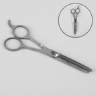 Ножницы парикмахерские, филировочные, с упором, лезвие — 6,5 см, цвет серебряный - Фото 1