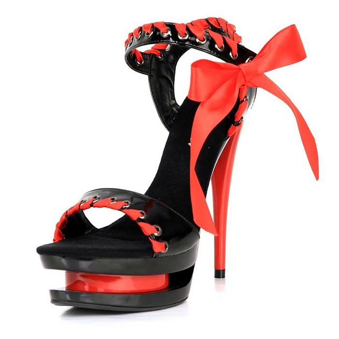 Туфли "Лолита" с бантом, 39 размер, чёрно-красные - Фото 1