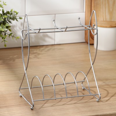 Сушилка для чайного сервиза Доляна, 17×11,5×19 см, цвет серый