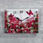 Часы-картина настенные, серия: Цветы, "Цветы и бабочки", 25х35 см - фото 8480192
