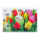 Часы-картина настенные, интерьерные "Разноцветные тюльпаны", бесшумные, 25 х 35 см - фото 317920119