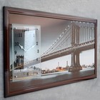 Часы-картина настенные, серия: Город, "Манхэттенский Мост", 50 х 100 см, микс - Фото 2
