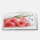 Часы-картина настенные, серия: Цветы, "Герберы", 50 х 100 см - фото 2847650