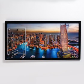 Часы-картина настенные, серия: Город, "Дубай", 50 х 100 см