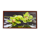 Часы-картина настенные, интерьерные "Зеленые орхидеи", 50 х 100 см, на холсте, бесшумные - фото 320641714
