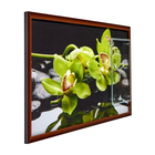 Часы-картина настенные, интерьерные "Зеленые орхидеи", 50 х 100 см, на холсте, бесшумные - Фото 2