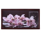 Часы-картина настенные, серия: Цветы, "Фиолетовые орхидеи", 50 х 100 см - фото 320641718